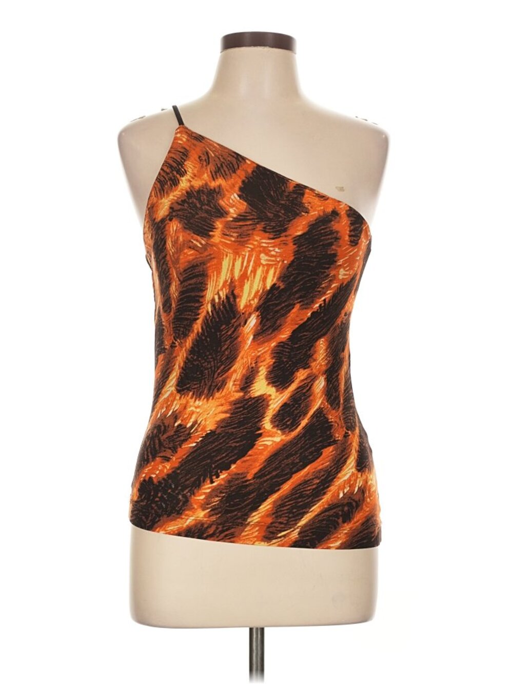 Roberto Cavalli one shoulder tiger print top